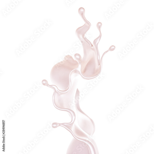 Splash of bright liquid on a white background. 3d illustration  3d rendering.
