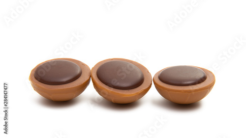 chocolate truffles isolated