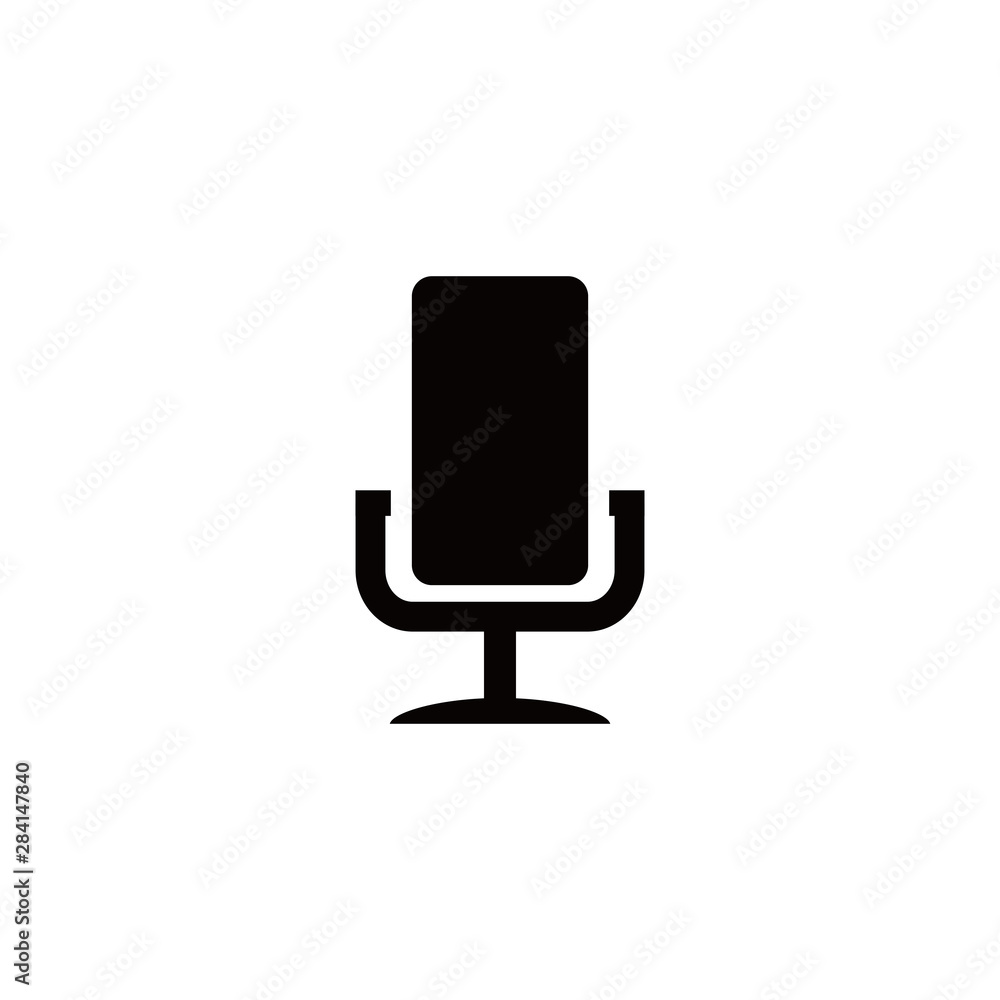 black vector microphone icon for voice recording and white background black vector microphone icon for voice recording and white background