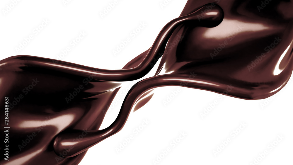 Splash of chocolate 3d illustration, 3d rendering. Splash of chocolate 3d illustration, 3d rendering.