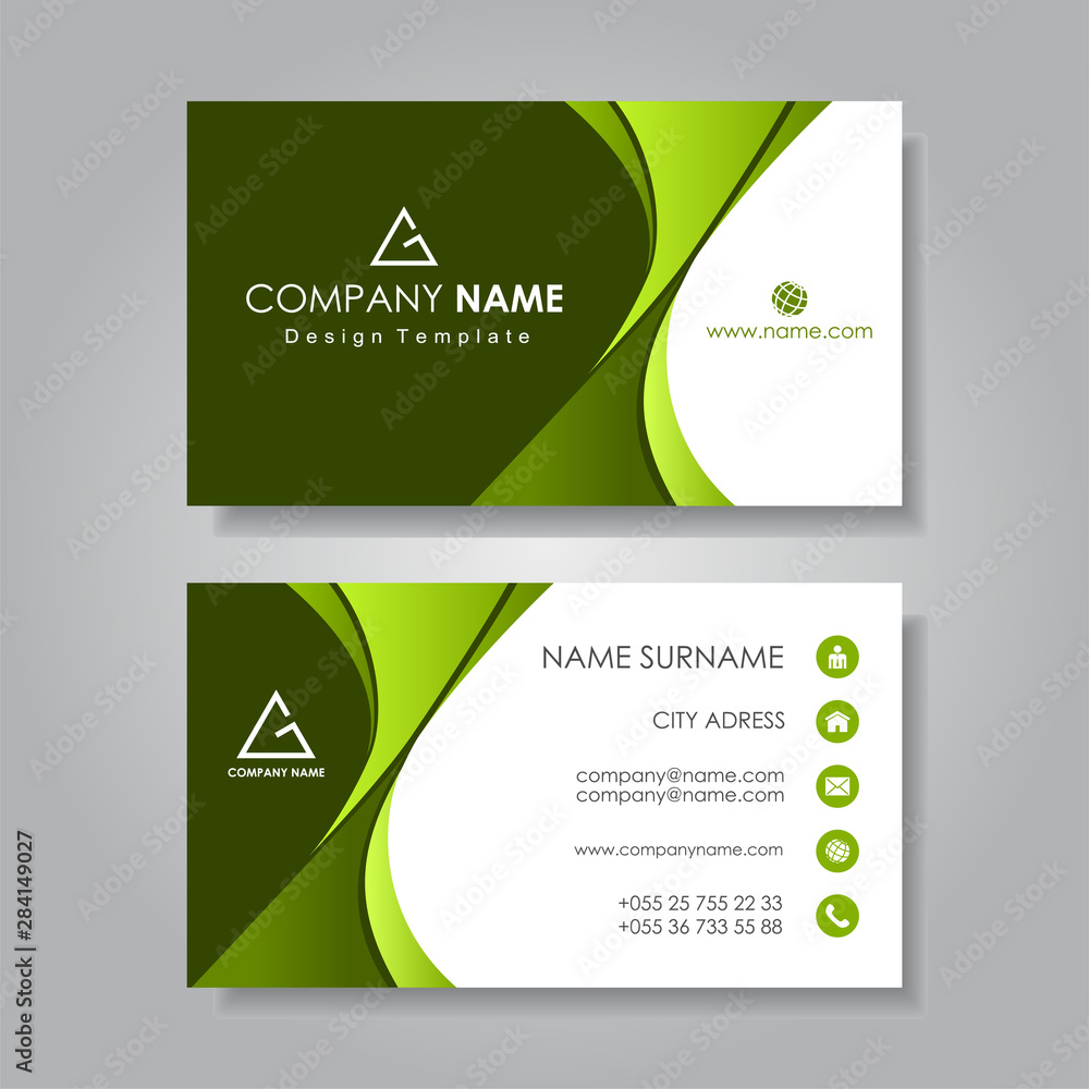 Fototapeta premium Modern business card template flat design. Vector illustration.