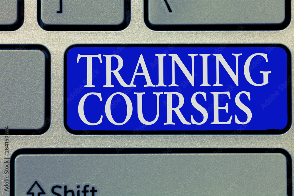 Conceptual hand writing showing Training Courses. Business photo showcasing is series of lessons or lectures teaching skills you need. Conceptual hand writing showing Training Courses. Business photo showcasing is series of lessons or lectures teaching skills you need.