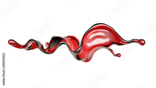 Splash of wine on a white background. 3d illustration, 3d rendering.