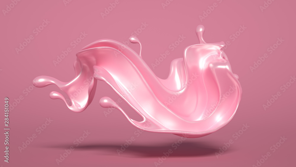 Splash of pink paint. 3d illustration, 3d rendering. Splash of pink paint. 3d illustration, 3d rendering.