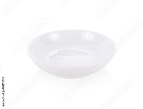 white ceramic empty bowl on white background