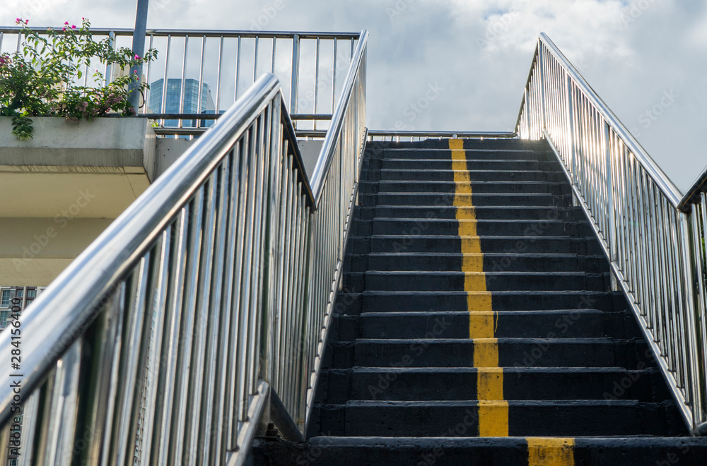 Fototapeta premium Stone stairs walkway stairs outdoor and background