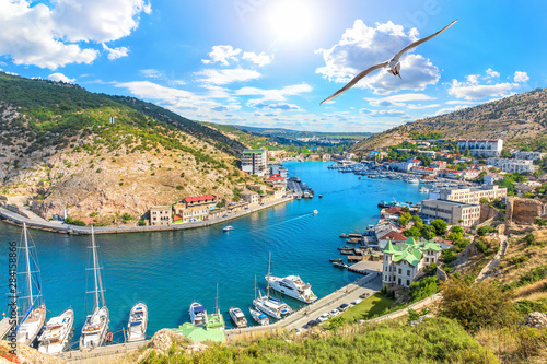 Obraz na płótnie Beautuful Balaklava Bay view in Sevastopol, Crimea w salonie