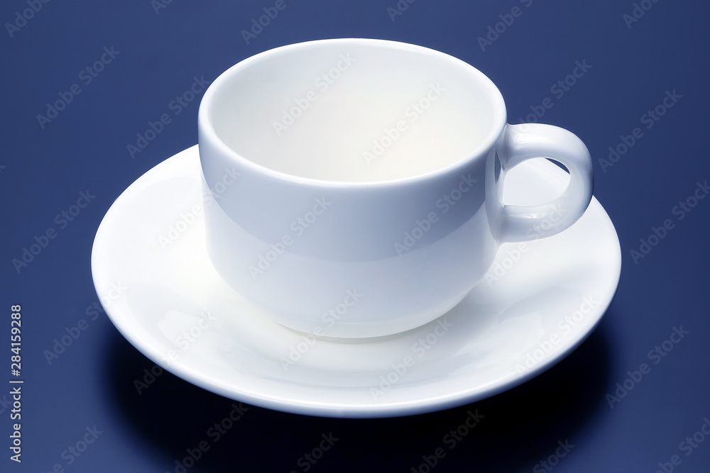 empty white Cup with saucer for coffee. empty white Cup with saucer for coffee.