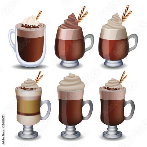 hot chocolate collection isolated