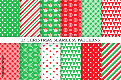 Christmas seamless pattern. Vector illustration. Xmas, new year geometric texture.