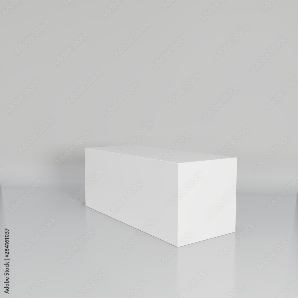 White cube in light studio. 3d rendering background. White cube in light studio. 3d rendering background.