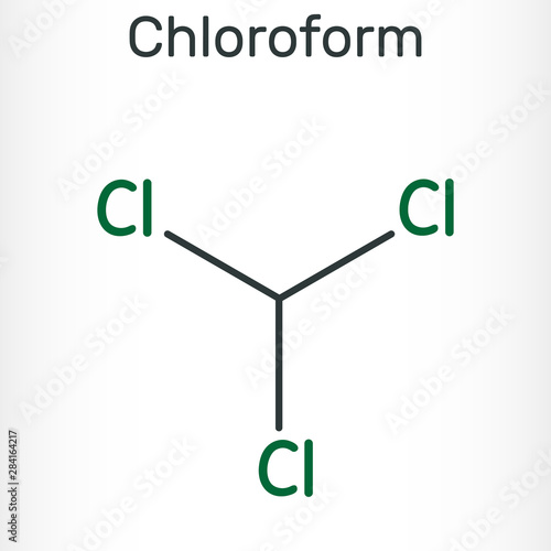 Chloroform or trichloromethane molecule. It is anesthetic, euphoriant, anxiolytic and sedative. Structural chemical formula