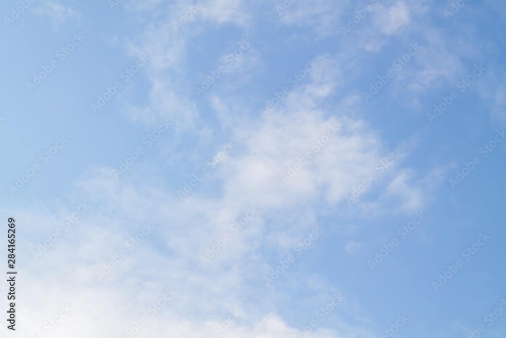 White and lush clouds in the blue sky