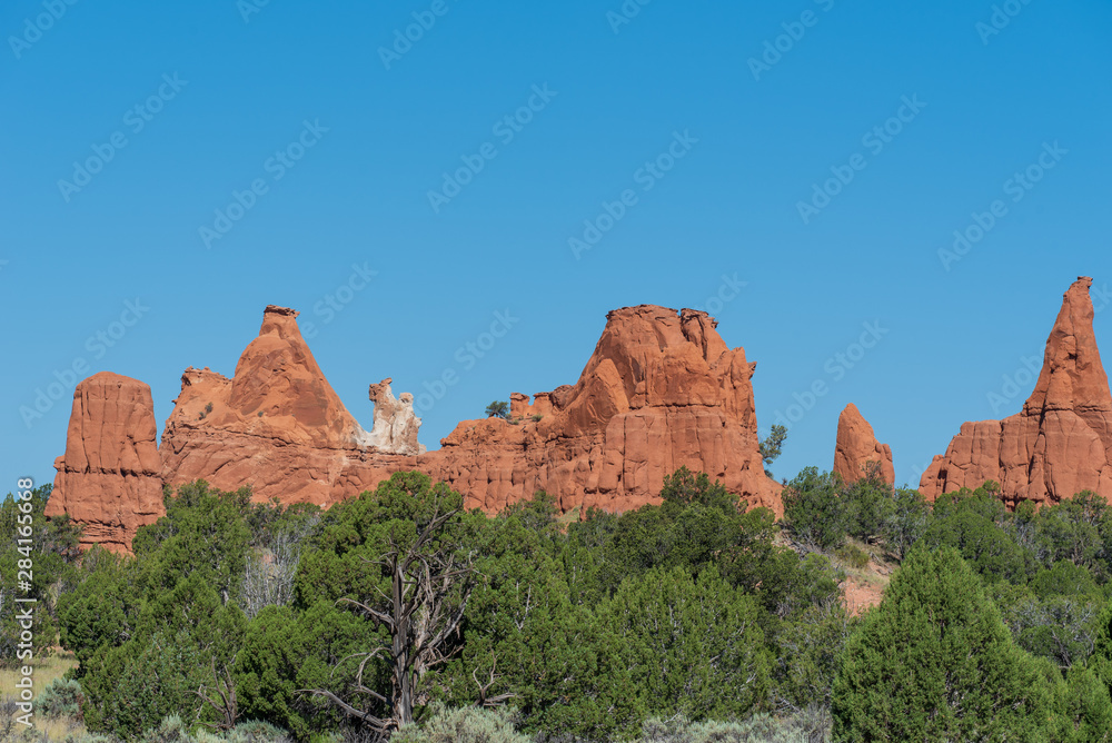 Kodachrome Basin State Park landscape of desert greenery and orange rock formations