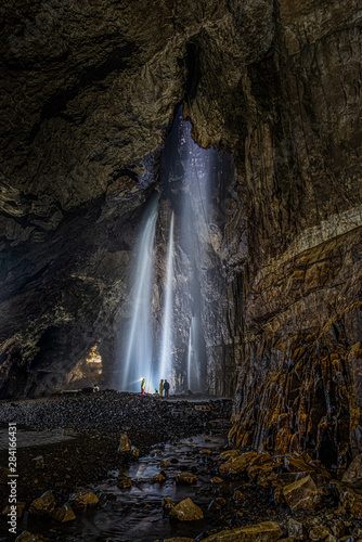 Underground waterfalls and river at Gaping Gill  Yorkshire