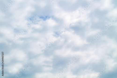White and lush clouds in the blue sky
