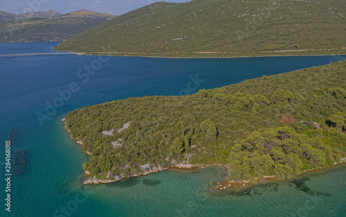 Aerial view of Mali Ston Bay