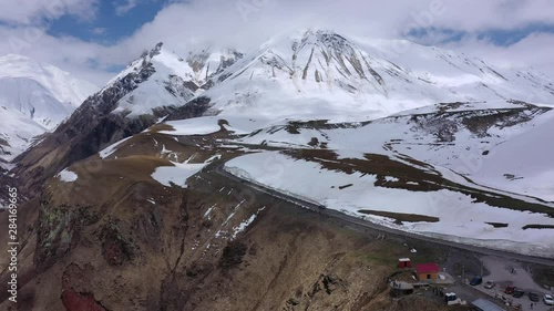 The Georgian Military Road or Georgian Military Highway is the historic name for a major route through the Caucasus from Georgia to Russia. Aerial view