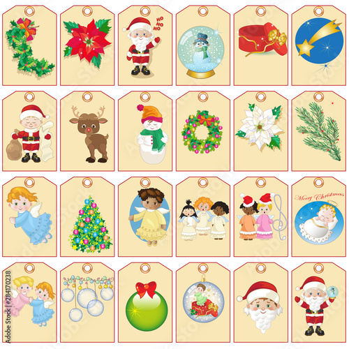 Christmas labels to write greetings and combine with gift packages