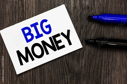 Canvas Print Text sign showing Big Money