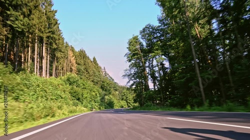 motorbike on the road driving. having fun riding the empty road on a motorcycle tour / journey