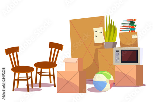 Personal belongings flat vector illustration
