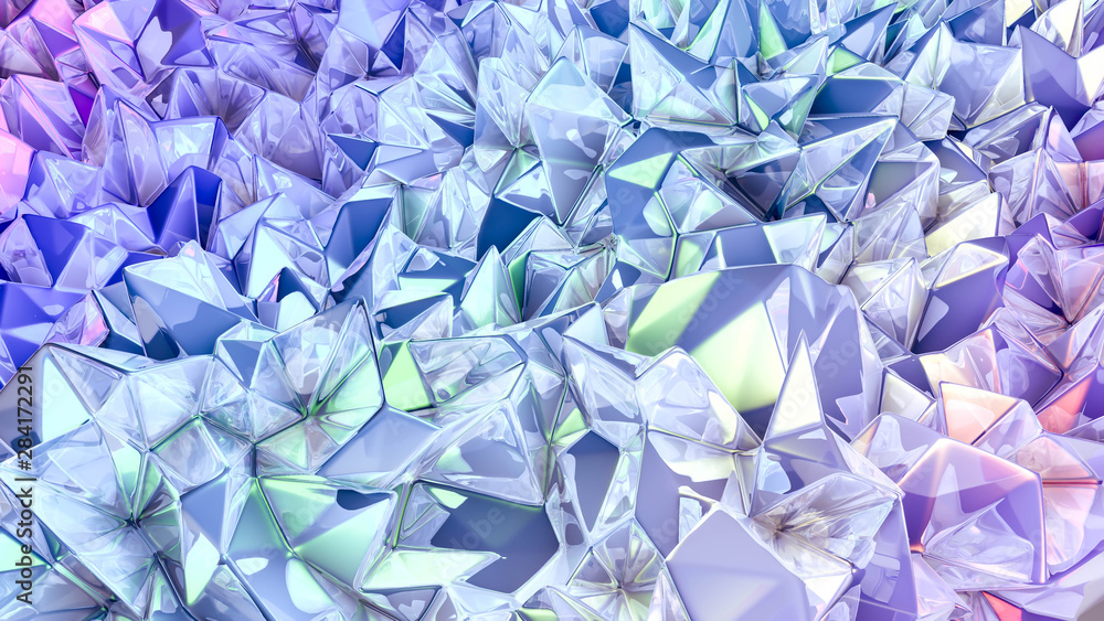 Obraz premium Crystal triangle background. 3d illustration, 3d rendering.