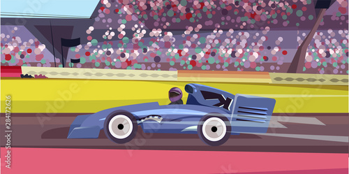 Formula one championship flat vector illustration