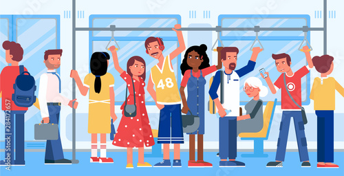 Public transport flat vector illustration