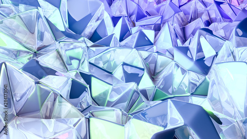 Crystal triangle background. 3d illustration, 3d rendering.