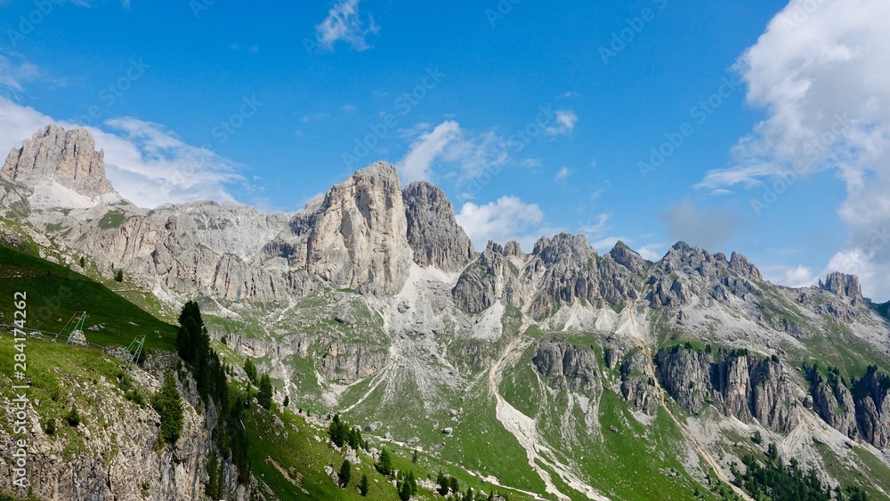 Wanderung im Rosengarten, Dolomiten Südtirol, Hochgebirge Wanderung im Rosengarten, Dolomiten Südtirol, Hochgebirge