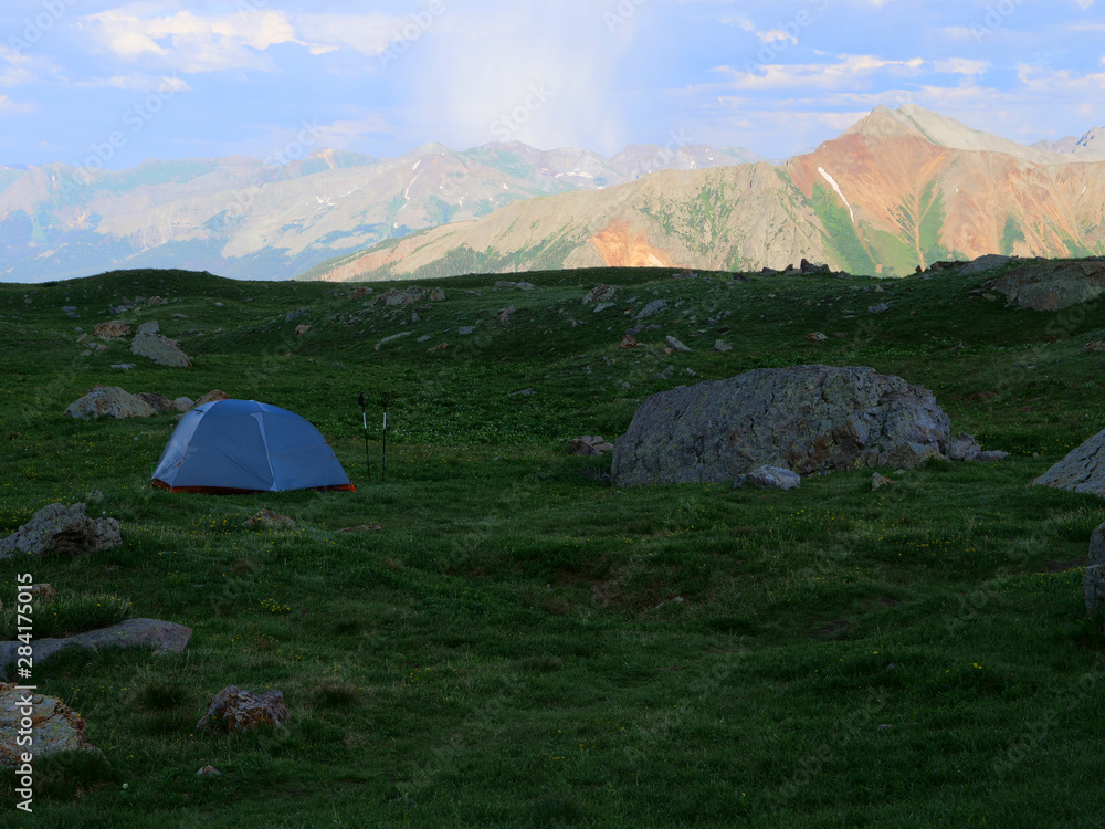 Campsite with a view in the Colorado Rocky Mountains