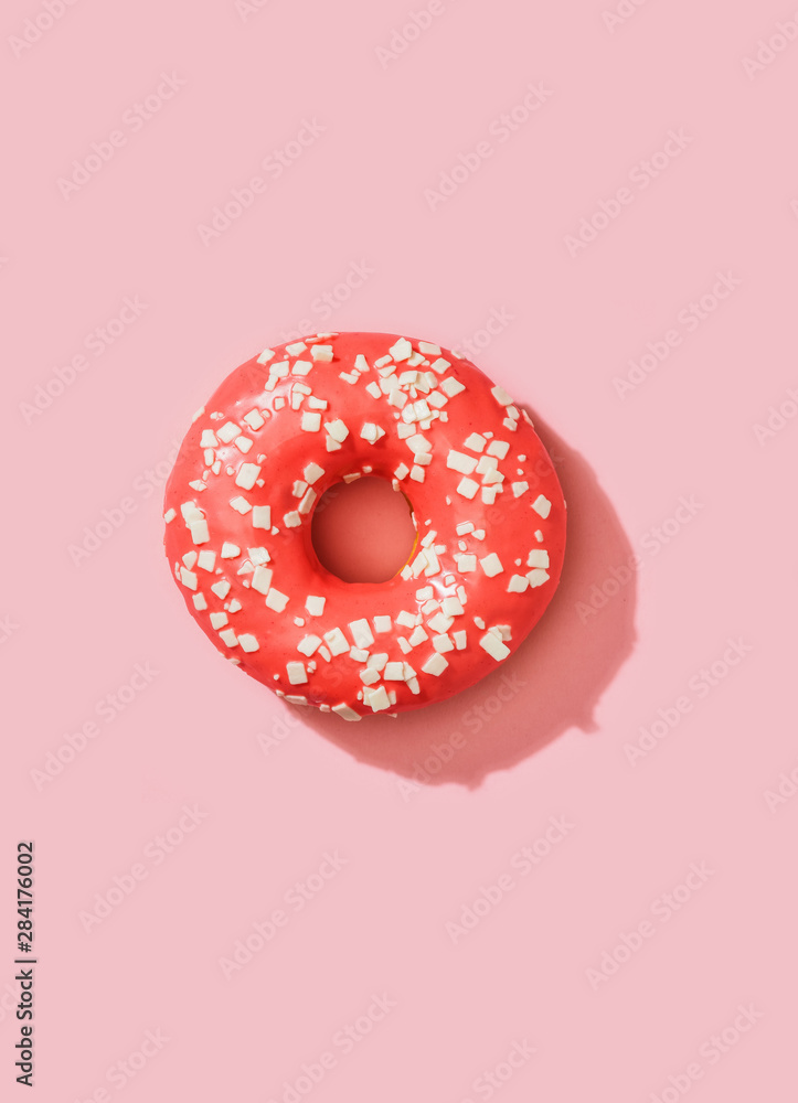 Delicious donut on pink Delicious donut on pink