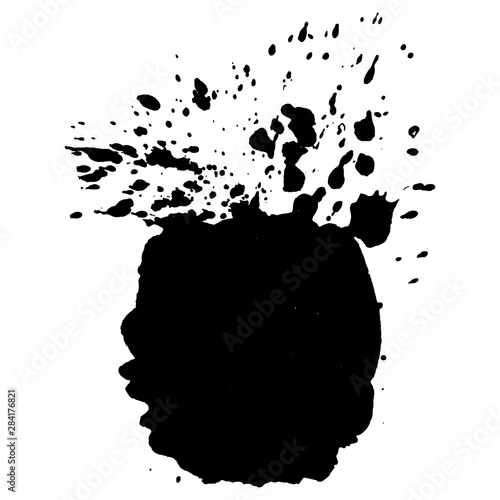 Abstract black ink blot background. Vector illustration. Grunge texture for cards and flyers design. A model for the creation of digital brushes
