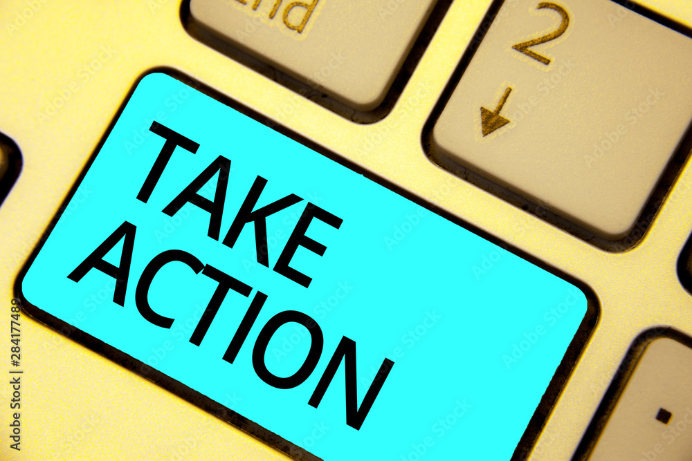 Text sign showing Take Action. Conceptual photo advices someone to do something or reaction right now Keyboard blue key Intention create computer computing reflection document Text sign showing Take Action. Conceptual photo advices someone to do something or reaction right now Keyboard blue key Intention create computer computing reflection document