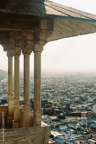View of city of Bundi from palace photo