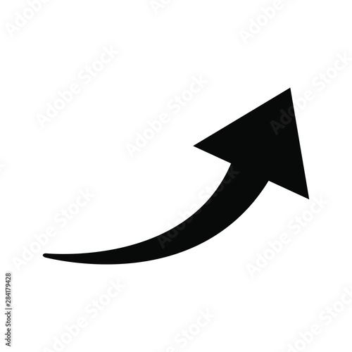 Curved arrow icon, vector illustration, Arrow pointer icon