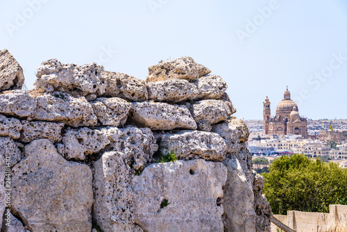 Ancient megalithic temple of Gigantija, Xaghra, Gozo, Malta. photo