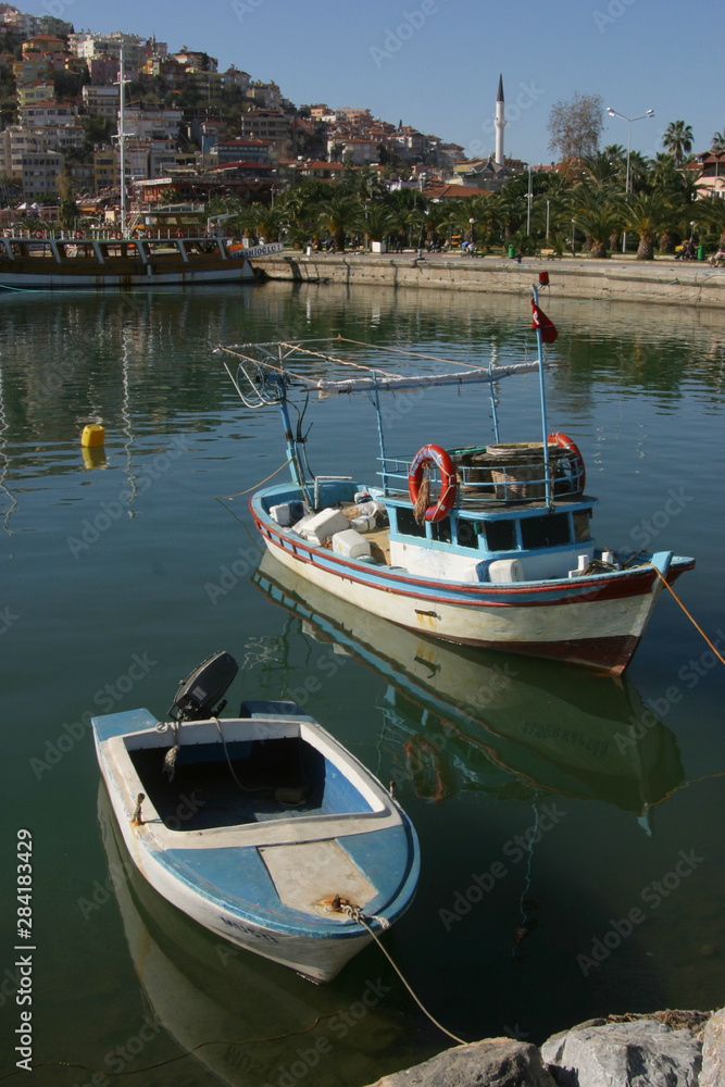 Alanya Turkey harbor and boats