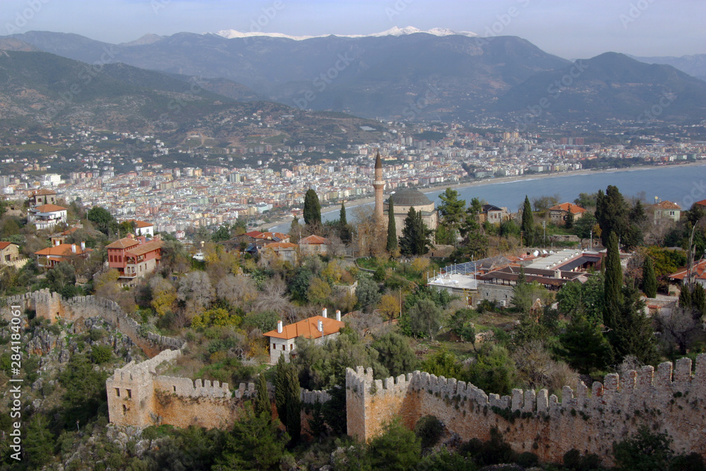 View from Coast Alanya Turkey castle
