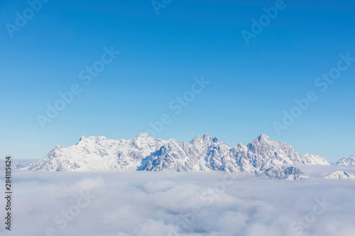 Wallpaper Mural View over snowy mountains at sunshine, Saalbach Hinterglemm, Pinzgau, Austria Torontodigital.ca