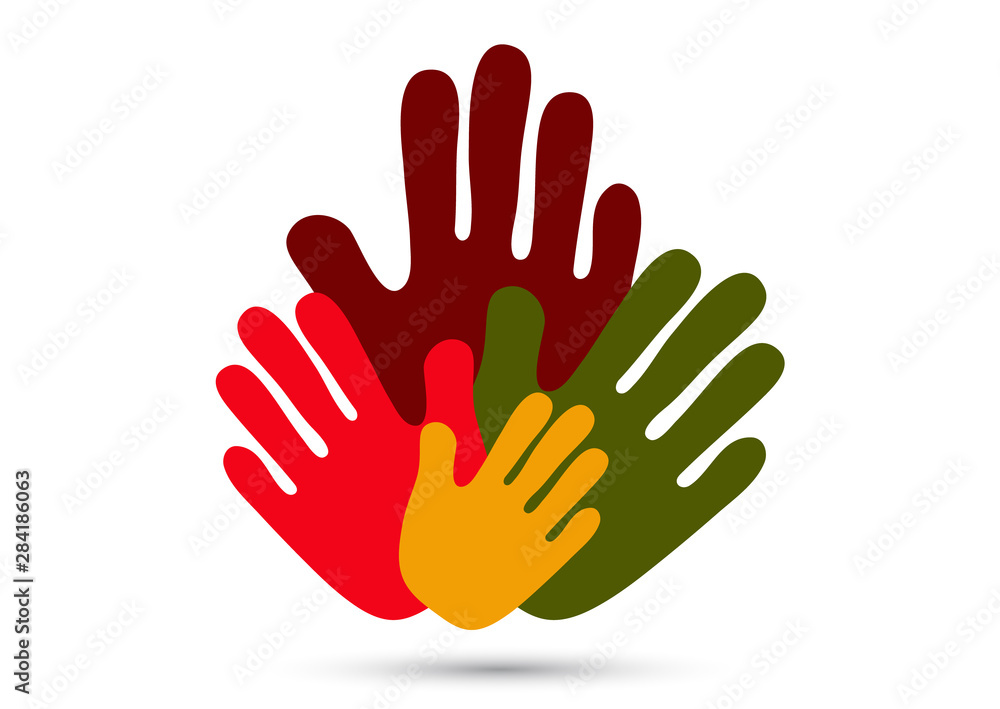 Obraz premium Human hands, open palms. The concept of charity, volunteering, love, kindness, family, social problems.