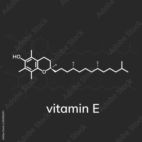Vitamin E or alpha-tocopherol chemical formula