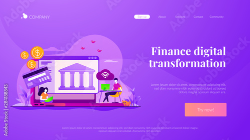 Online payment protection system. Secure bank transaction. Open banking platform, online banking system, finance digital transformation concept. Website homepage header landing web page template.