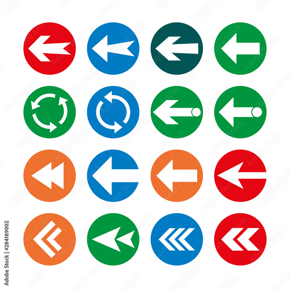 Arrow icon set. Vector illustration, flat design. Arrow icon set. Vector illustration, flat design.