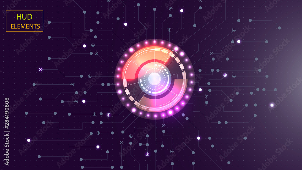 Abstract user HUD interface from glowing futuristic elements. EPS 10. Abstract user HUD interface from glowing futuristic elements. EPS 10.