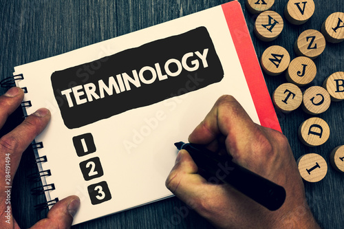 Slika na platnu Writing note showing Terminology