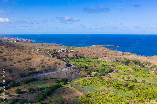  Coconut and sugar canne plantation near Calheta Sao Miguel in Santiago Island in Cape Verde - Cabo Verde