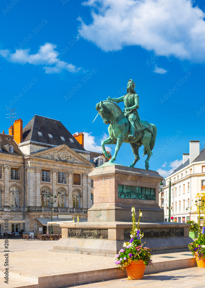 Monument of Jeanne d'Arc on Place du Martroi in Orleans, France