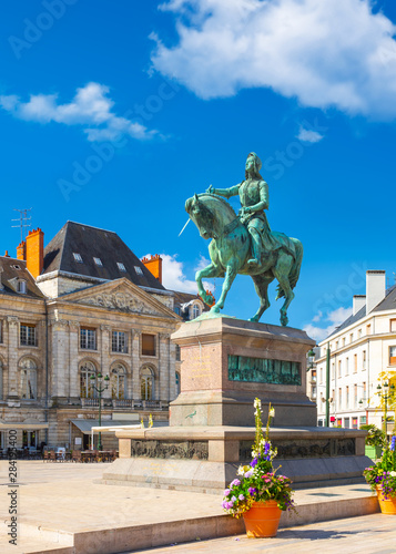 Monument of Jeanne d'Arc on Place du Martroi in Orleans, France photo